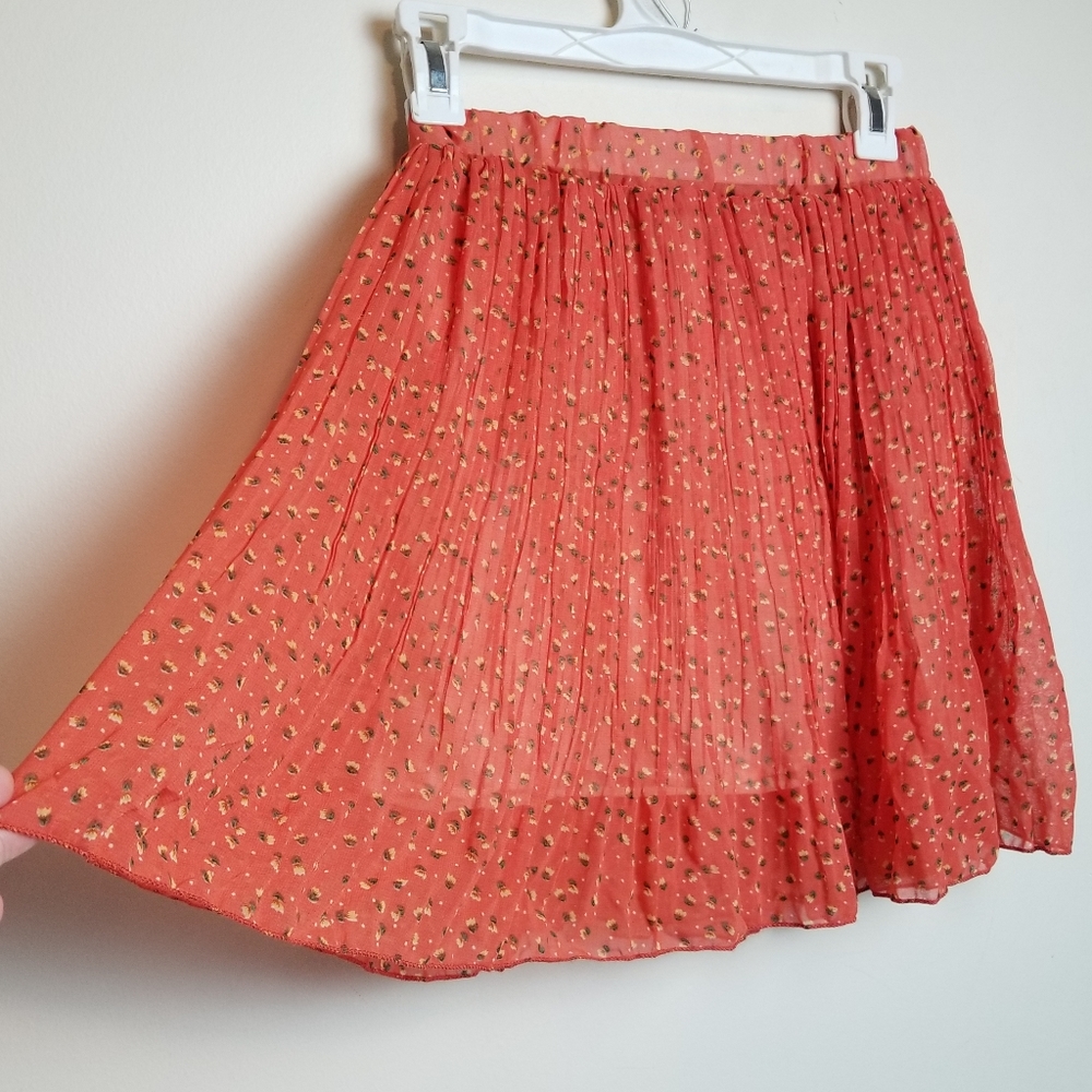 Floral Print Flippy Pleated Skirt